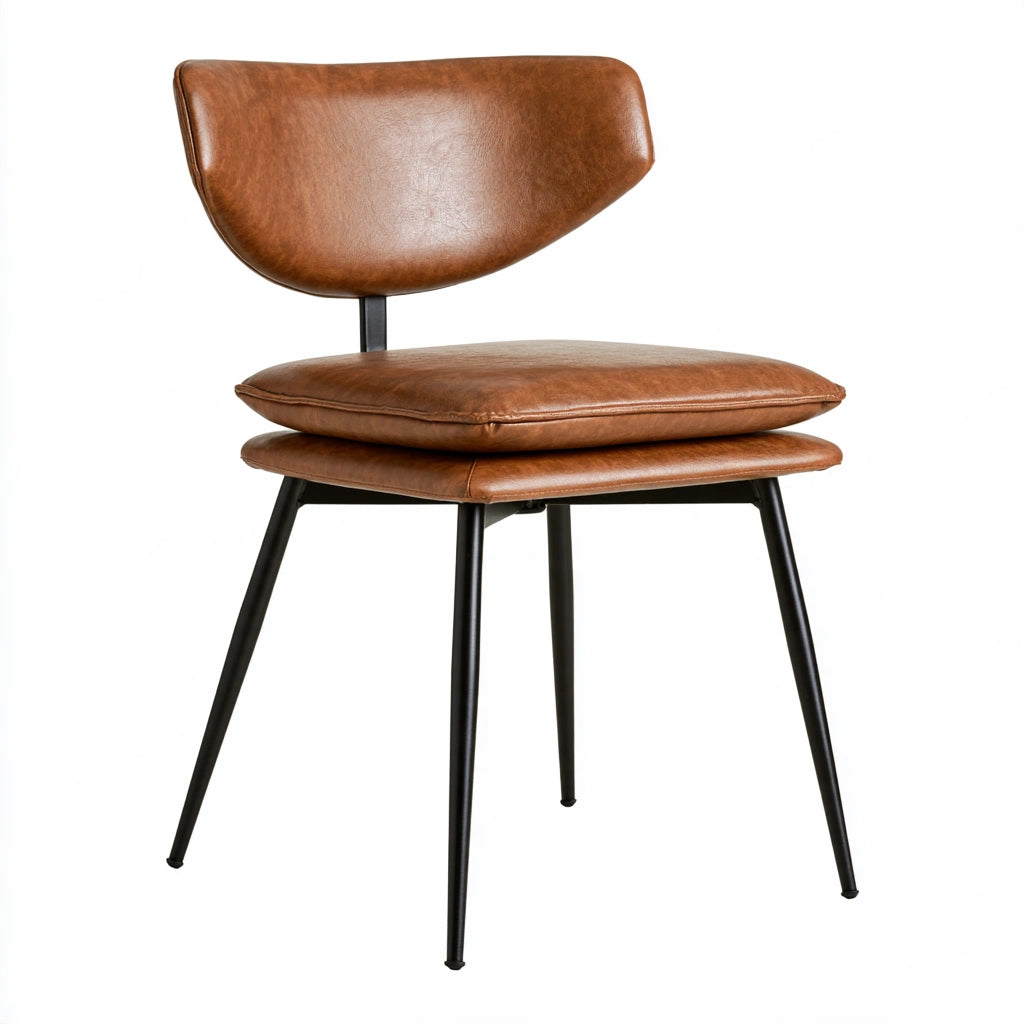 Chaise de salle à manger en similicuir, coloris gris