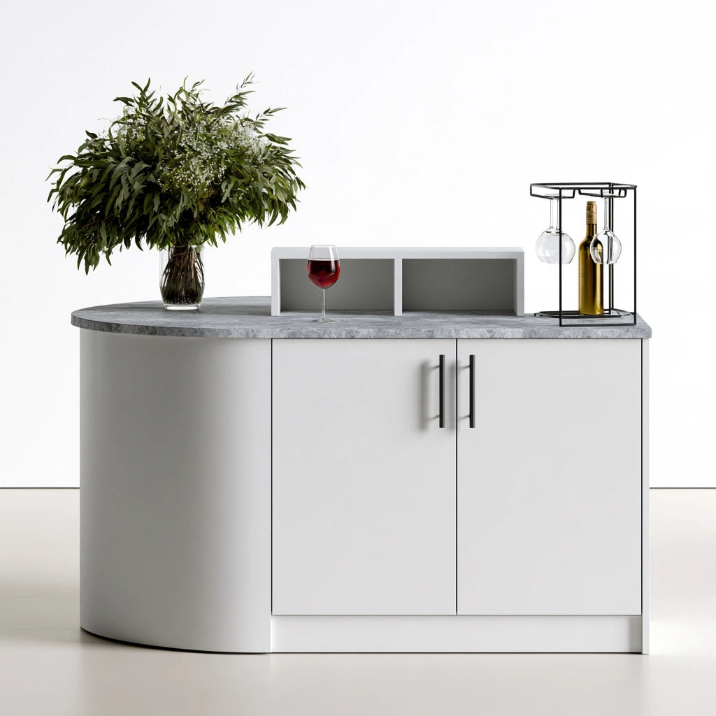 Meuble bar aux lignes épurées, coloris gris