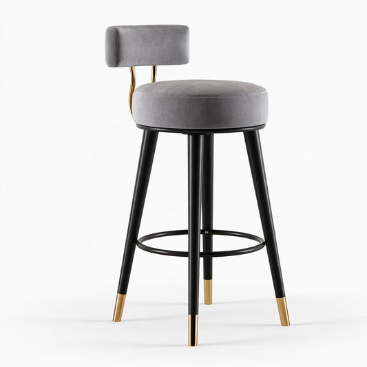 Tabouret de bar aux lignes épurées, coloris gris