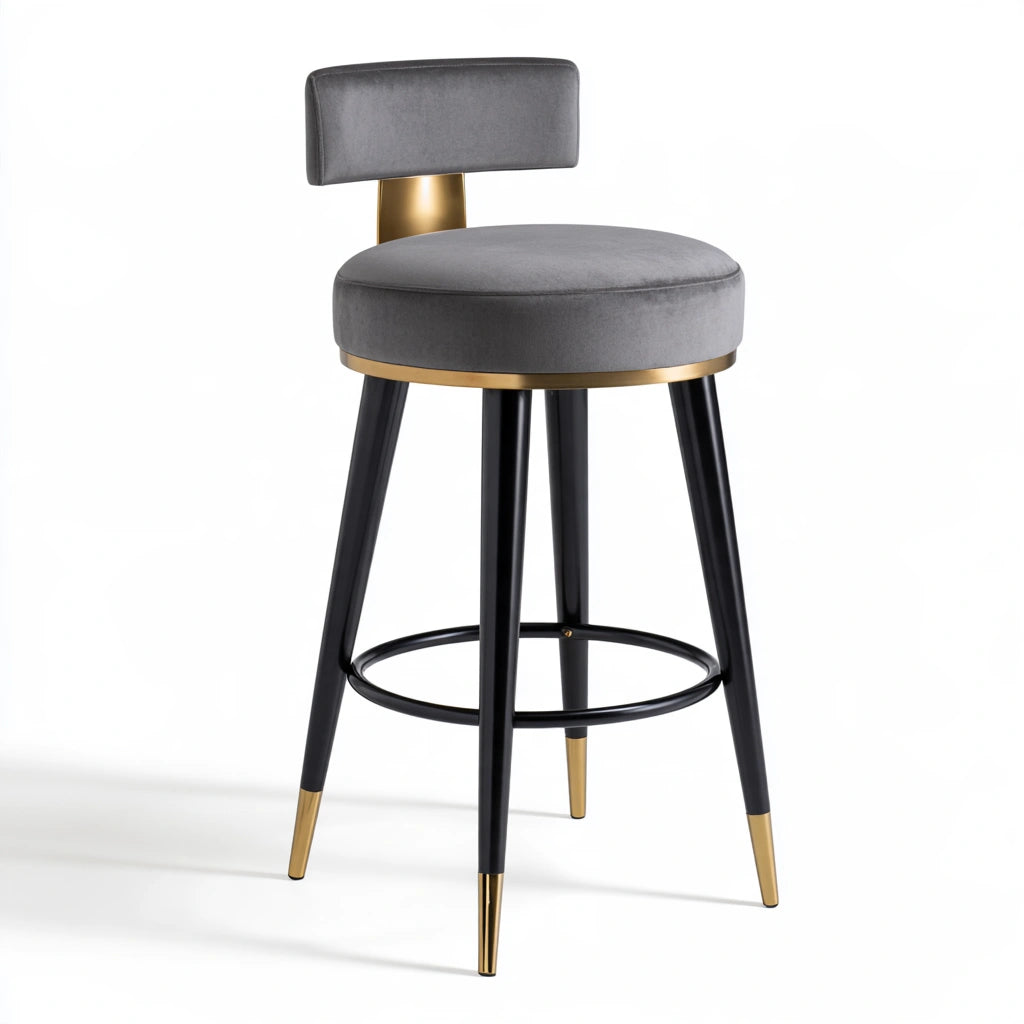 Tabouret de bar aux lignes épurées, coloris gris