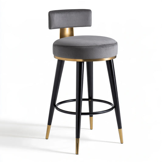 Tabouret de bar aux lignes épurées, coloris gris