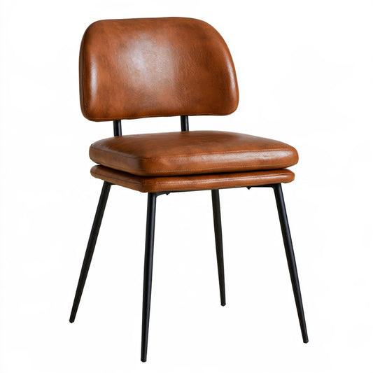 Chaise de salle à manger en similicuir, coloris gris