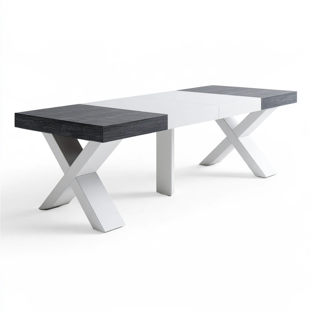 Table à manger aux lignes épurées, coloris gris