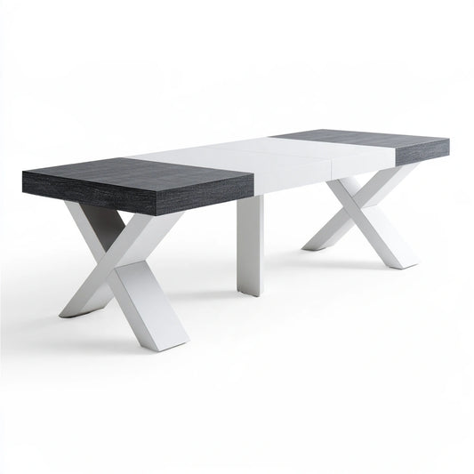 Table à manger aux lignes épurées, coloris gris