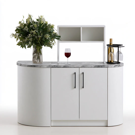 Meuble bar aux lignes épurées, coloris gris