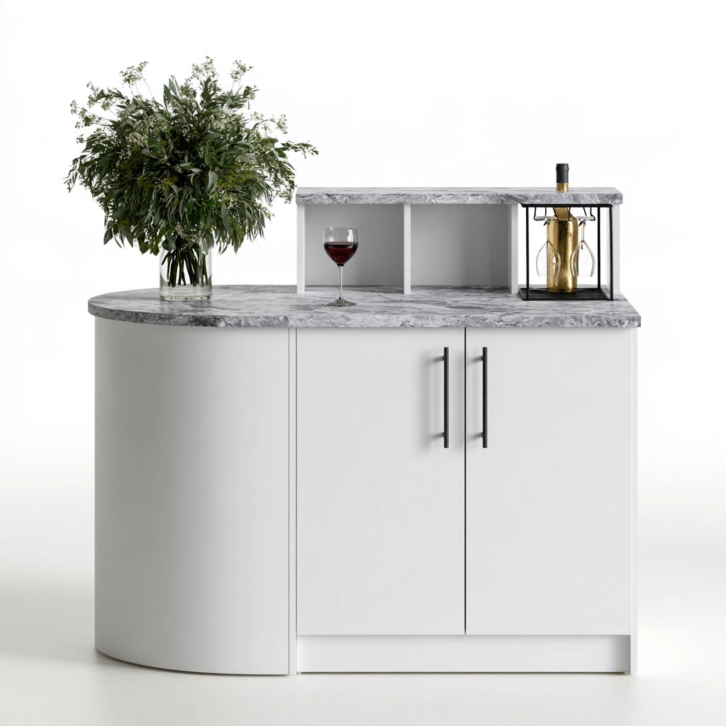 Meuble bar aux lignes épurées, coloris gris