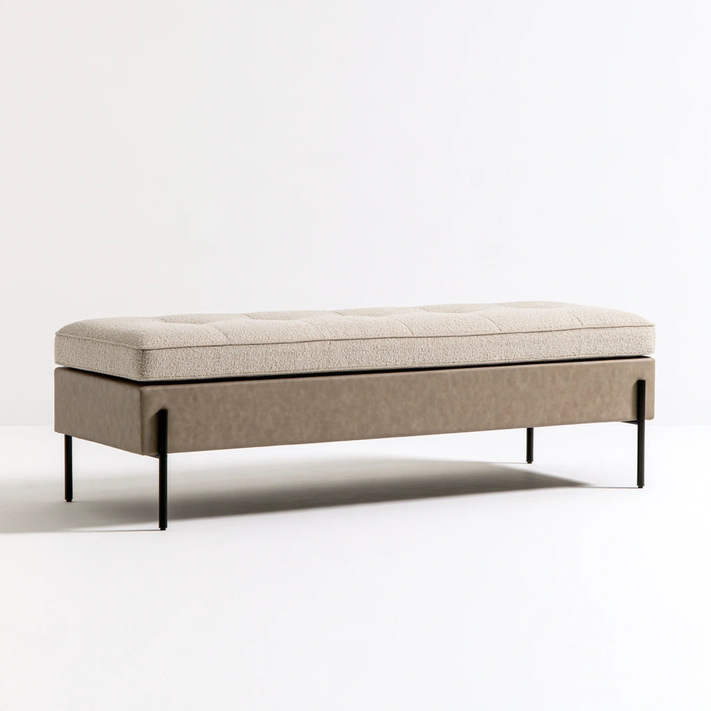 Banc décoratif aux lignes épurées, coloris gris