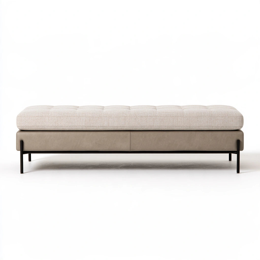Banc décoratif aux lignes épurées, coloris gris